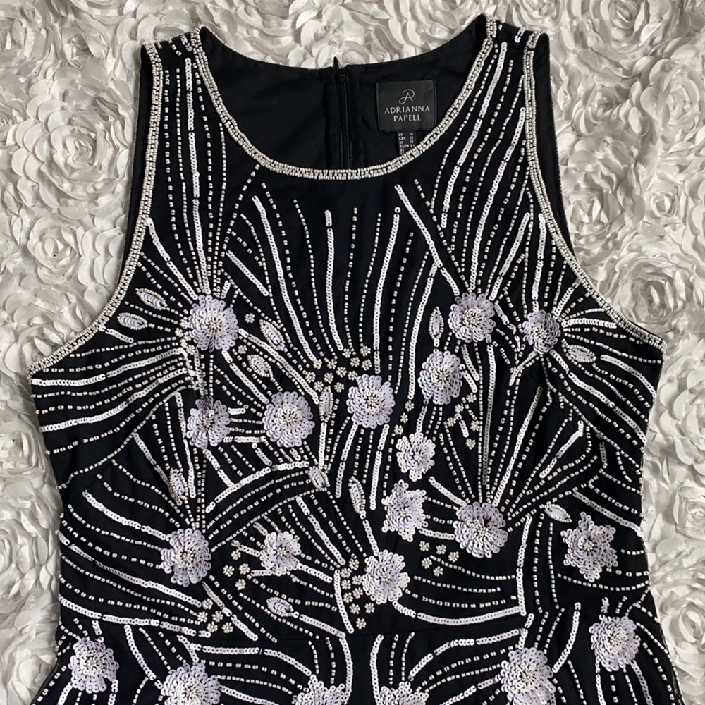 . Adrianna Papell beaded cocktail dress size 12 - Picture 6 of 8
